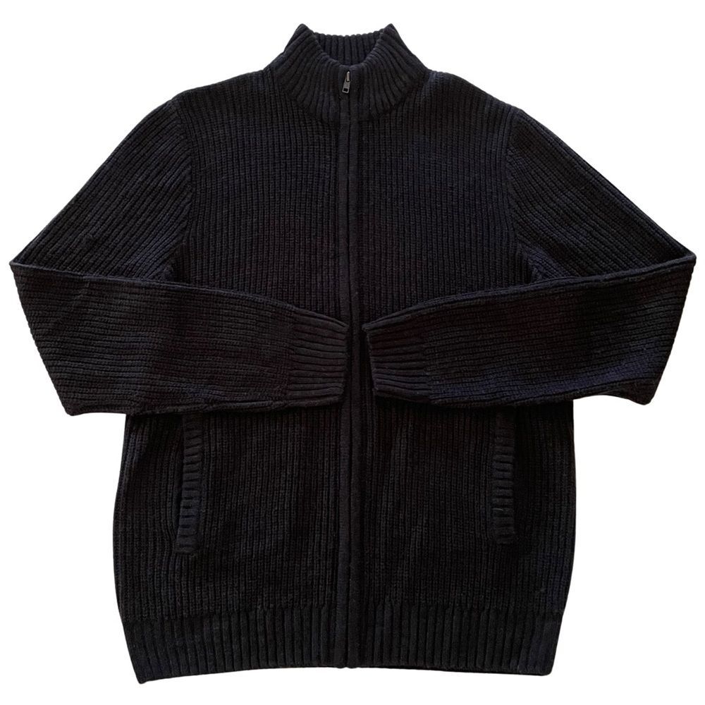 OVS Full Zip Ribbed Cardigan Granite Gray Size Large